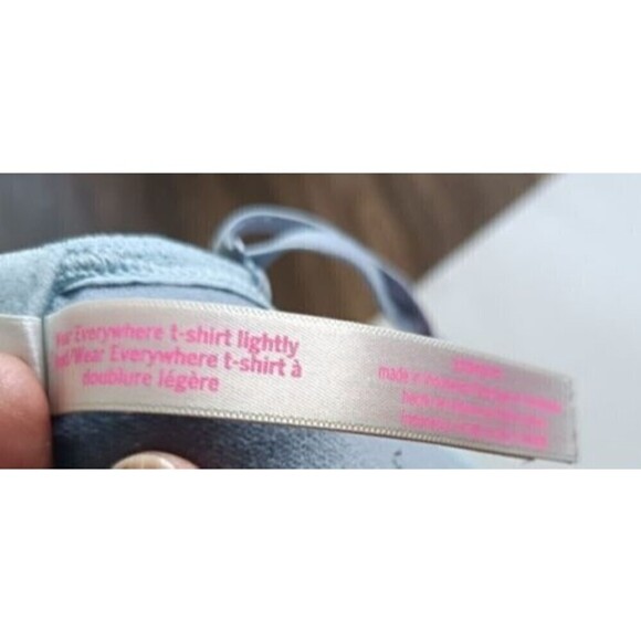 Victoria's Secret PINK Bra Sz 32 D Blue Lightly Lined Wear Everywhere Logo Band - Picture 8 of 8
